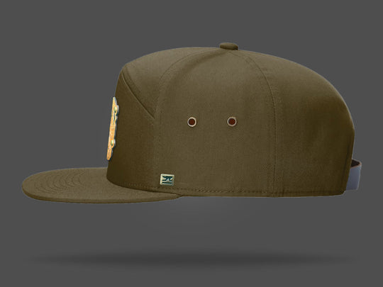 STRT 7 Olive Flat Brim Cap