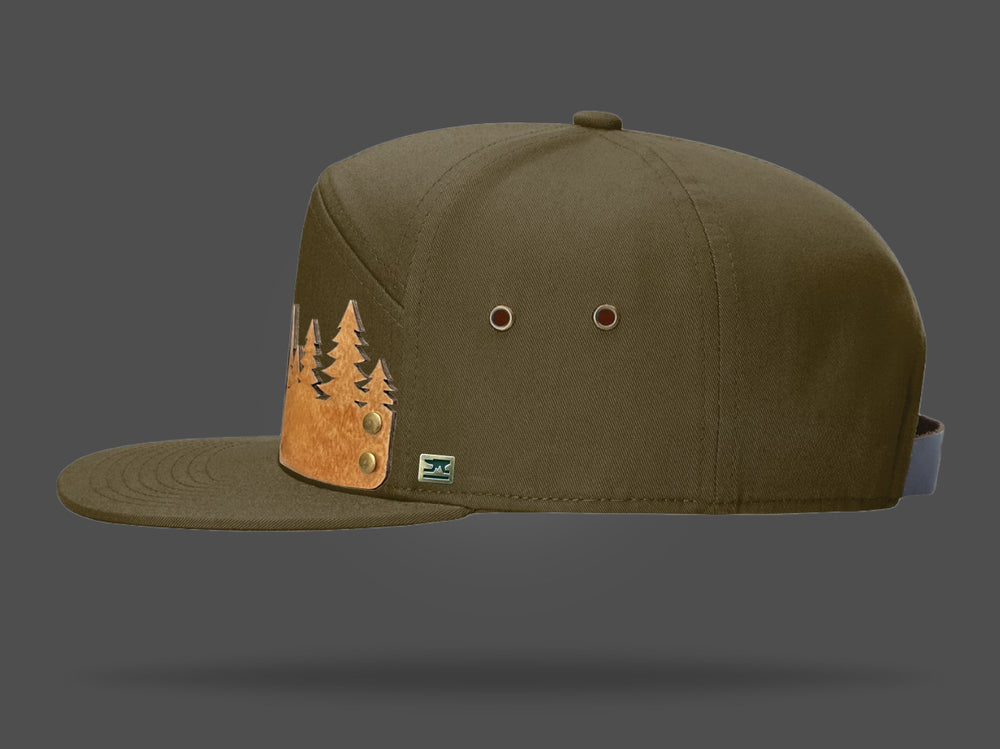 STRT 7 Olive Flat Brim Cap - Forest