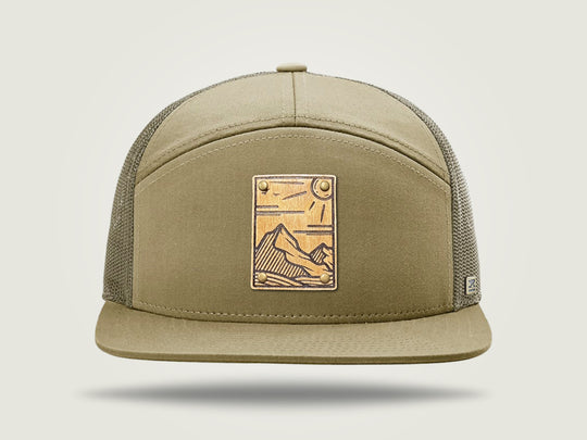 STRT 7 Flat Brim Trucker Cap - Khaki