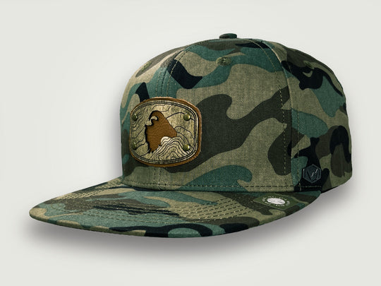 Flat 6 Snapback Cap - Camo