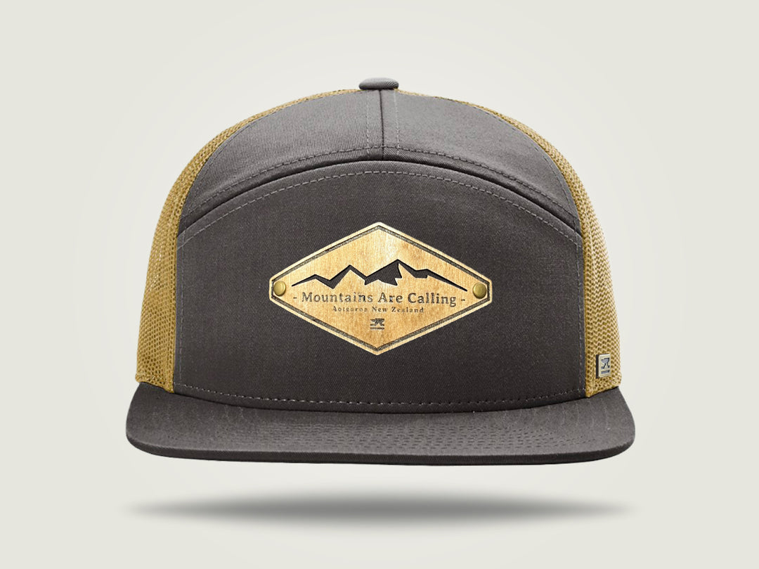 STRT 7 Flat Brim Trucker Cap - Old Gold