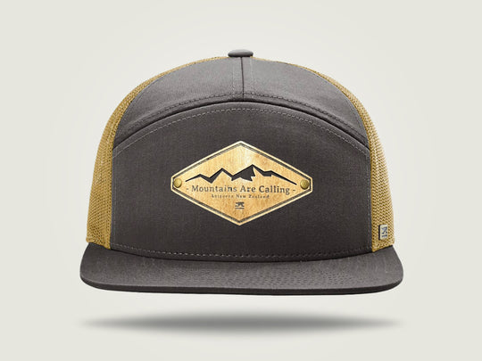 STRT 7 Flat Brim Trucker Cap - Old Gold