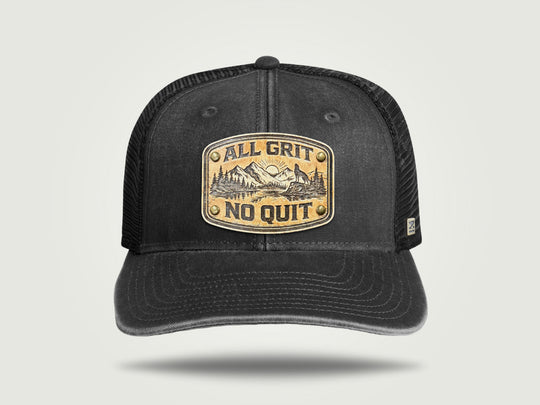 Fade Flat Brim Trucker Cap - Black