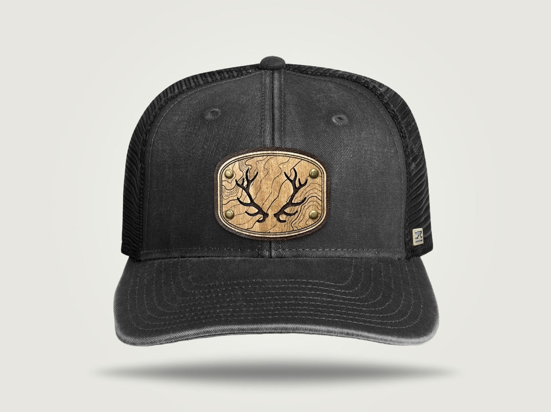 Fade Flat Brim Trucker Cap - Black