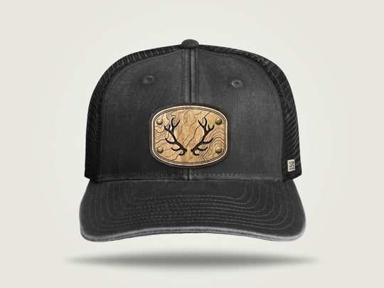 Fade Flat Brim Trucker Cap - Black