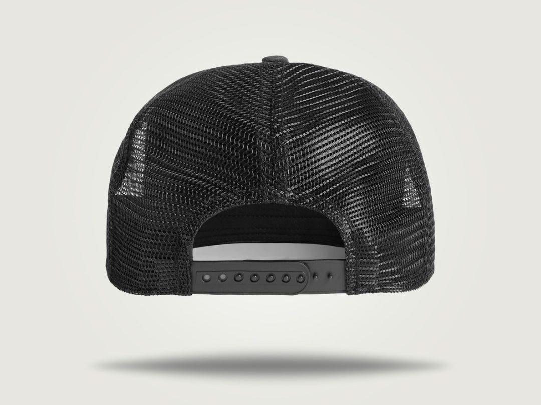 Fade Flat Brim Trucker Cap - Black