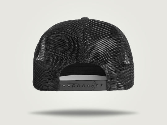 Fade Flat Brim Trucker Cap - Black