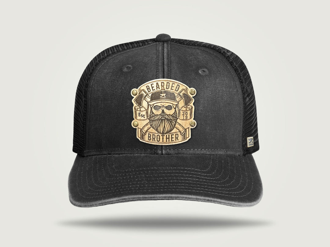 Fade Flat Brim Trucker Cap - Black