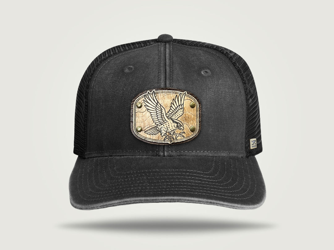 Fade Flat Brim Trucker Cap - Black
