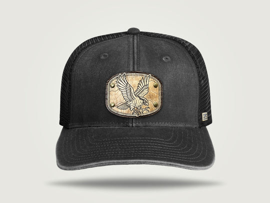 Fade Flat Brim Trucker Cap - Black