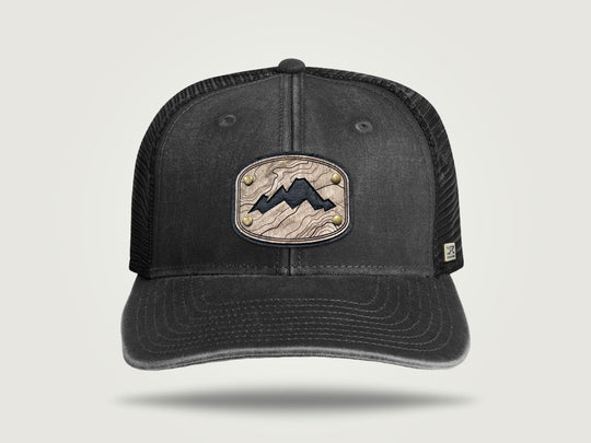 Fade Flat Brim Trucker Cap - Black