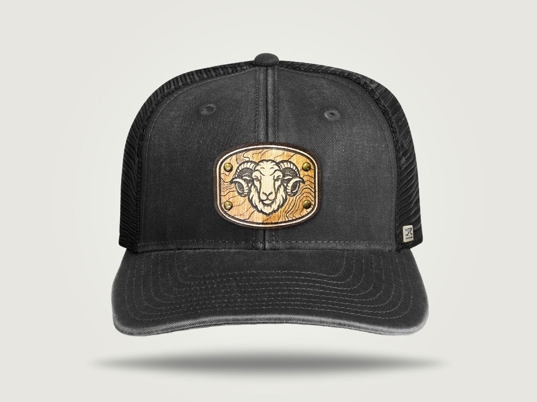 Fade Flat Brim Trucker Cap - Black