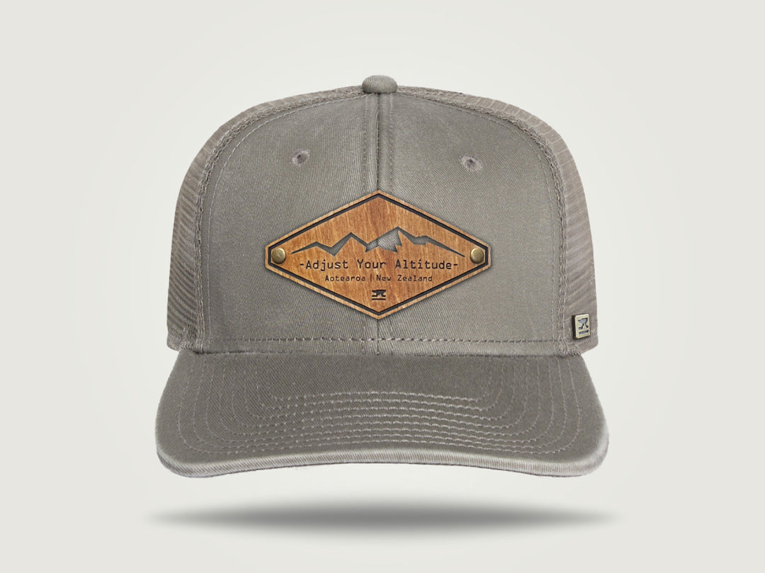 Fade Flat Brim Trucker Cap - Grey