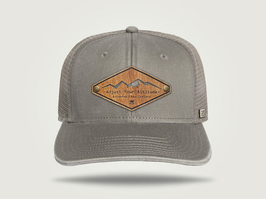 Fade Flat Brim Trucker Cap - Grey