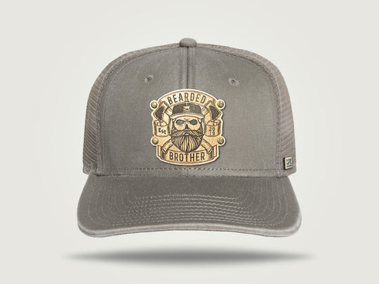 Fade Flat Brim Trucker Cap - Grey