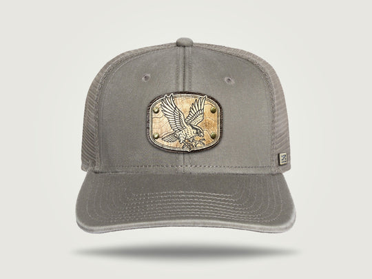 Fade Flat Brim Trucker Cap - Grey