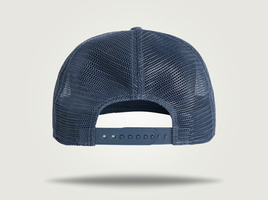Fade Flat Brim Trucker Cap - Navy