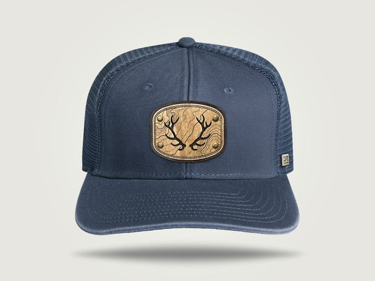 Fade Flat Brim Trucker Cap - Navy