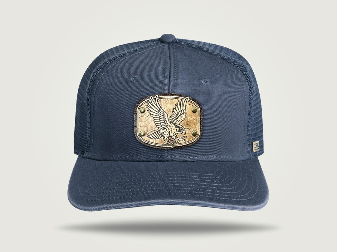 Fade Flat Brim Trucker Cap - Navy
