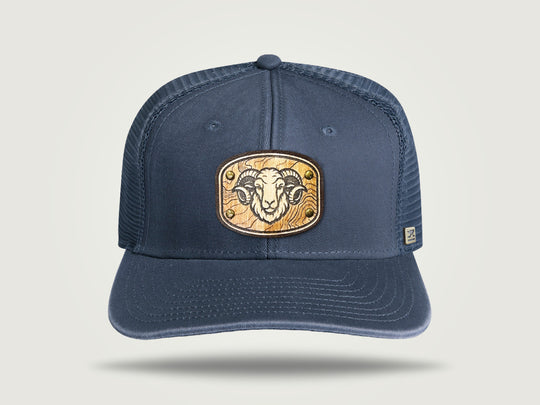 Fade Flat Brim Trucker Cap - Navy