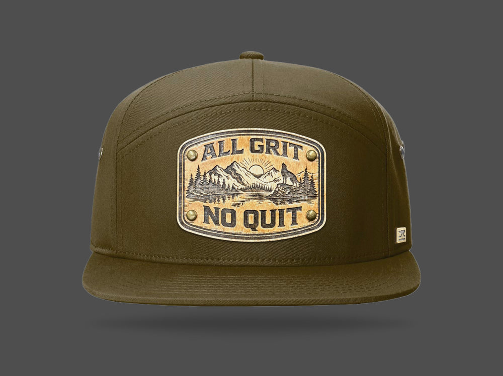 STRT 7 Olive Flat Brim Cap