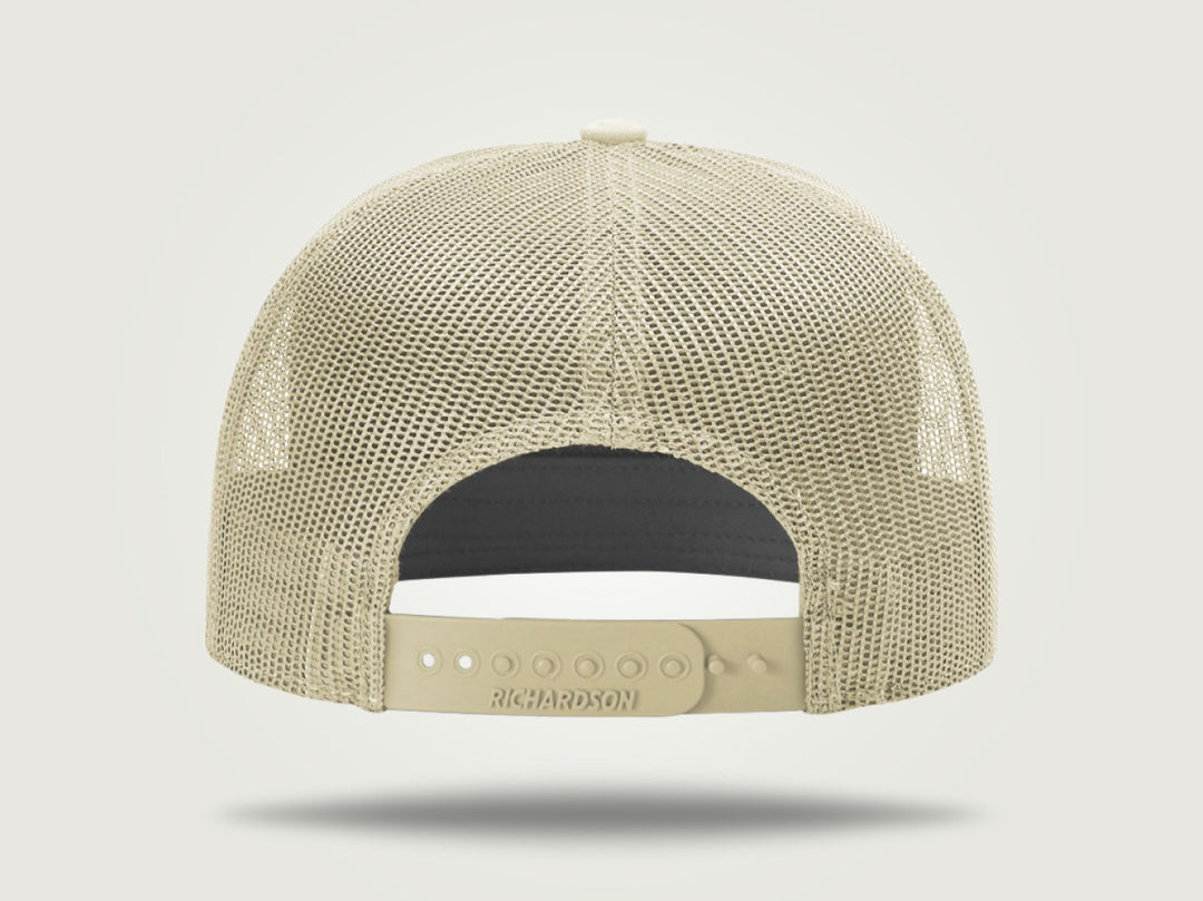 STRT 7 Flat Brim Trucker Cap - Brown/Khaki