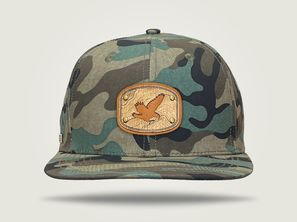 Flat 6 Snapback Cap - Camo