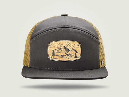 STRT 7 Flat Brim Trucker Cap - Old Gold