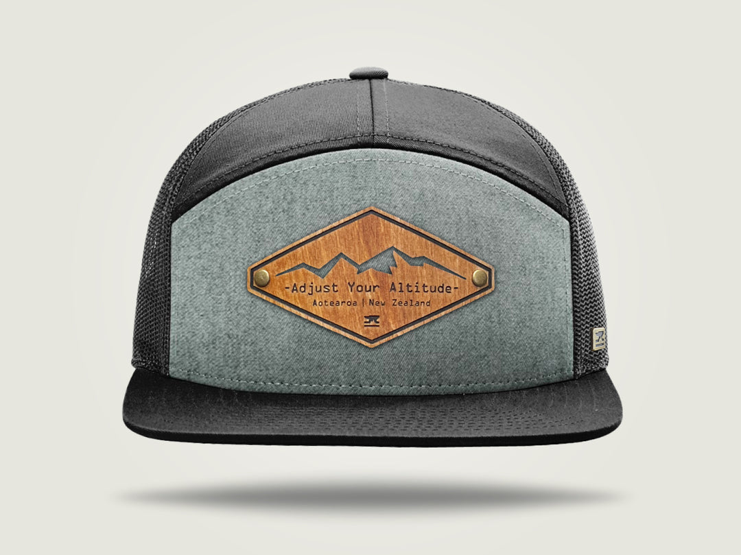 STRT 7 Flat Brim Trucker Cap - Black/Grey