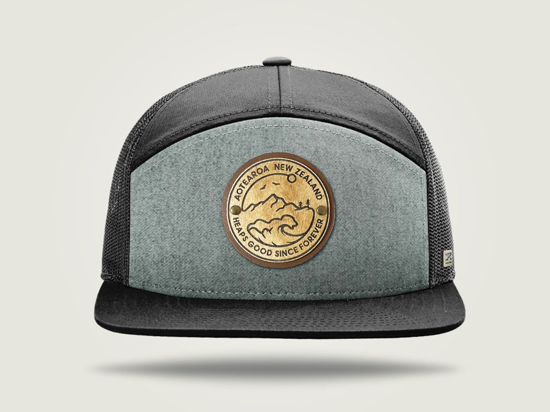 STRT 7 Flat Brim Trucker Cap - Black/Grey