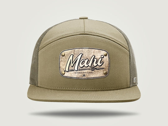 STRT 7 Flat Brim Trucker Cap - Khaki