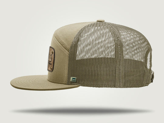 STRT 7 Flat Brim Trucker Cap - Khaki