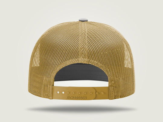 STRT 7 Flat Brim Trucker Cap - Old Gold