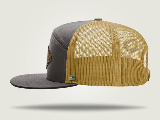 STRT 7 Flat Brim Trucker Cap - Old Gold