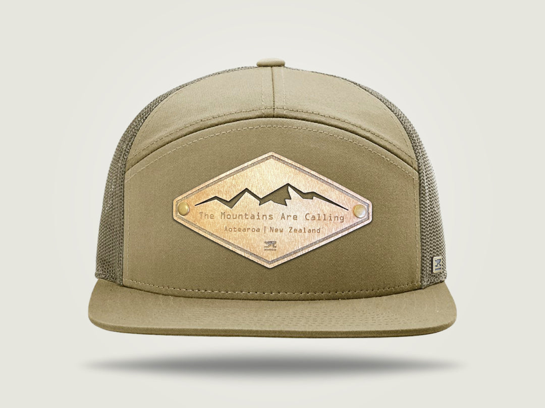 STRT 7 Flat Brim Trucker Cap - Khaki