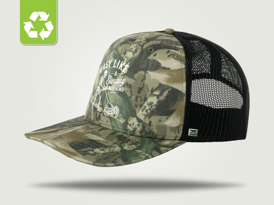 Tree Camo Flat-brim Trucker Cap