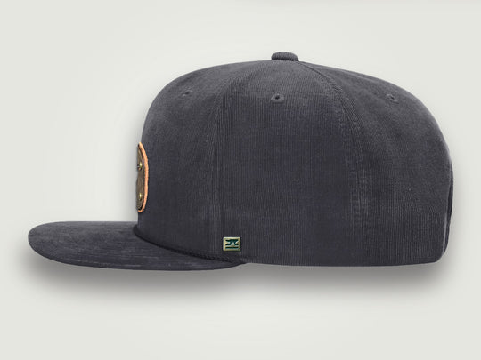 ACord Flat Navy Corduroy Snapback Cap - Mountain